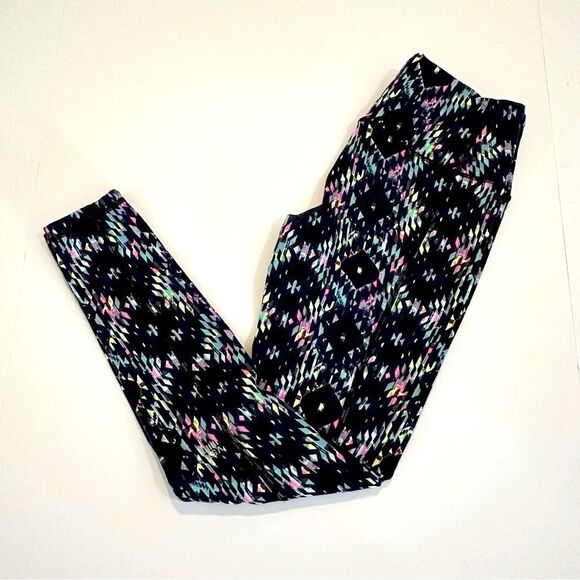 Victoria's Secret VSX Women’s Leggings Brilliant Blue Pink Yellow Design SZ S - Picture 3 of 10